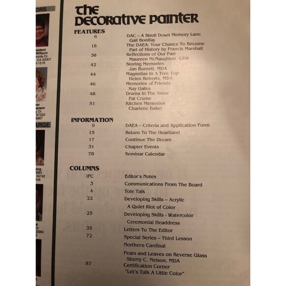 1991 The Decorative Painter Magazine Issue No. 6 Vol. 19 Magnolias Faces Heads - Picture 9 of 9